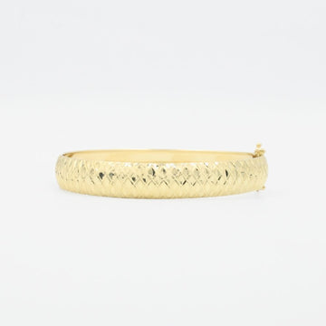 Aro de Oro 14k Hueco con Diseño Diamantado Cruzado mod. 8987