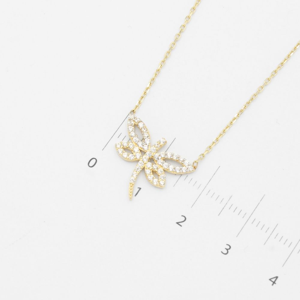 Gargantilla de Oro 14k Libélula con Incrustación de Zirconias mod. 8939
