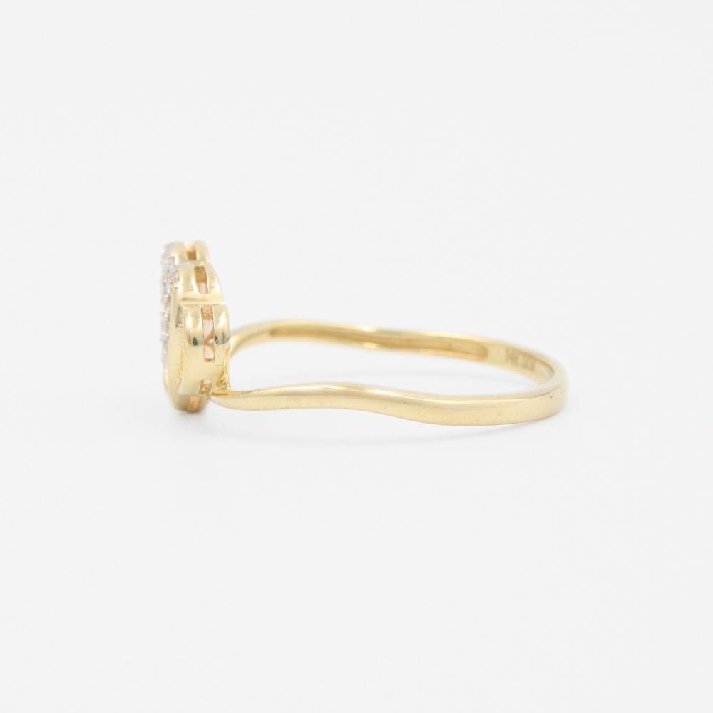 Anillo de Oro 14k con Diseño de Doble Corazón mod. 9249