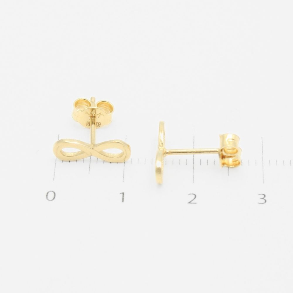 Arete de Oro 14k Infinito Liso mod. 9351