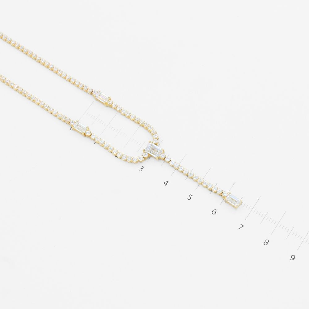 Coordinado de Oro 14k en Tiras Finas Incrustadas de Zirconias Brillantes mod. 9930