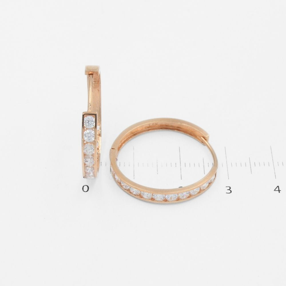 Grapa de Oro Rosa 14k Diseño con Zirconias mod. 9761