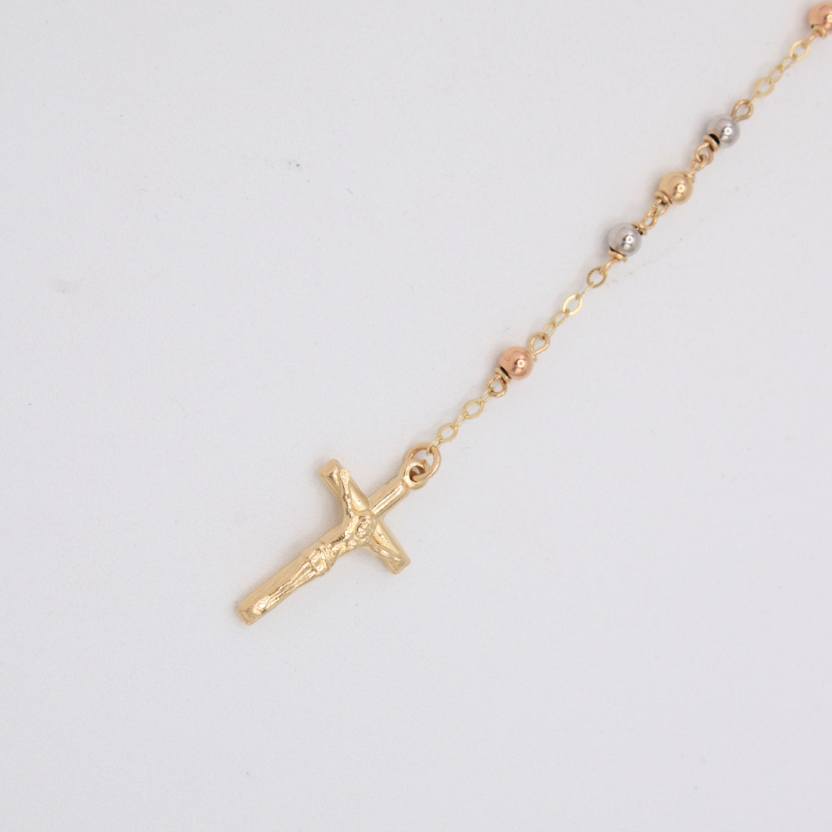 Rosario de Oro 14k de la Virgen de Guadalupe Oval Mini mod. 11187