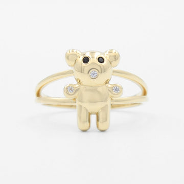 Anillo de Oro 14k de Colección Osito de Diseño Brillante Detallado con Zirconias mod. 9609