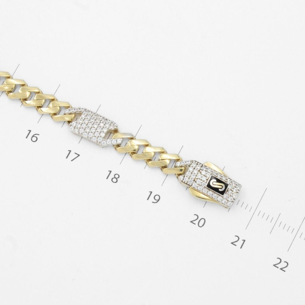 Pulsera Mónaco Chain 14k Modelo Shade Alt. con Broche Pavé e Incrustación Swarovski mod. 9682