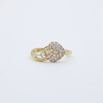 Anillo de Oro 14k Candado de Corazón con Zirconias mod. 10012