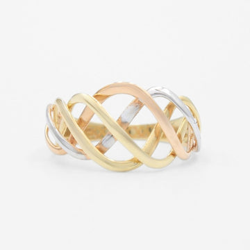 Anillo de Oro 14k Florentino de Diseño Trenzado Especial mod. 9610