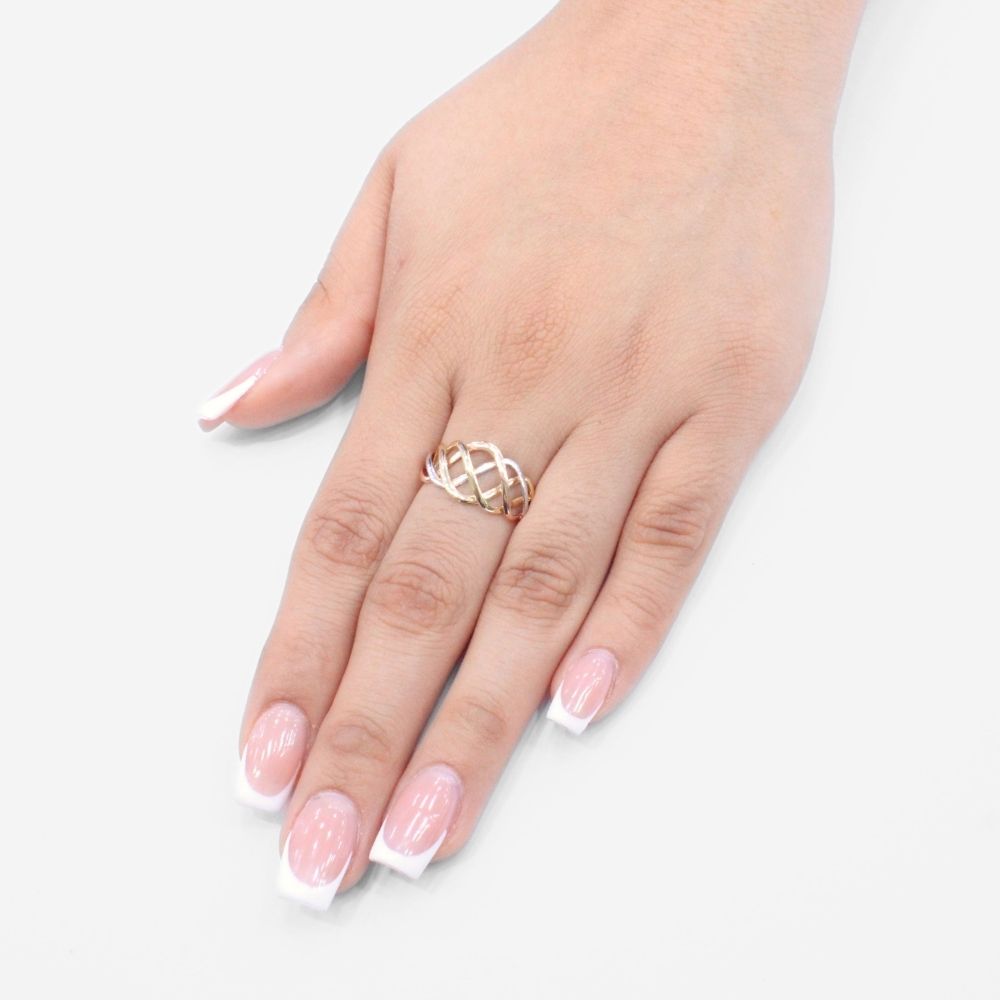 Anillo de Oro 14k Florentino de Diseño Trenzado Especial mod. 9610