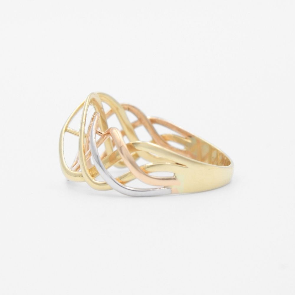 Anillo de Oro 14k Florentino de Diseño Trenzado Especial mod. 9610