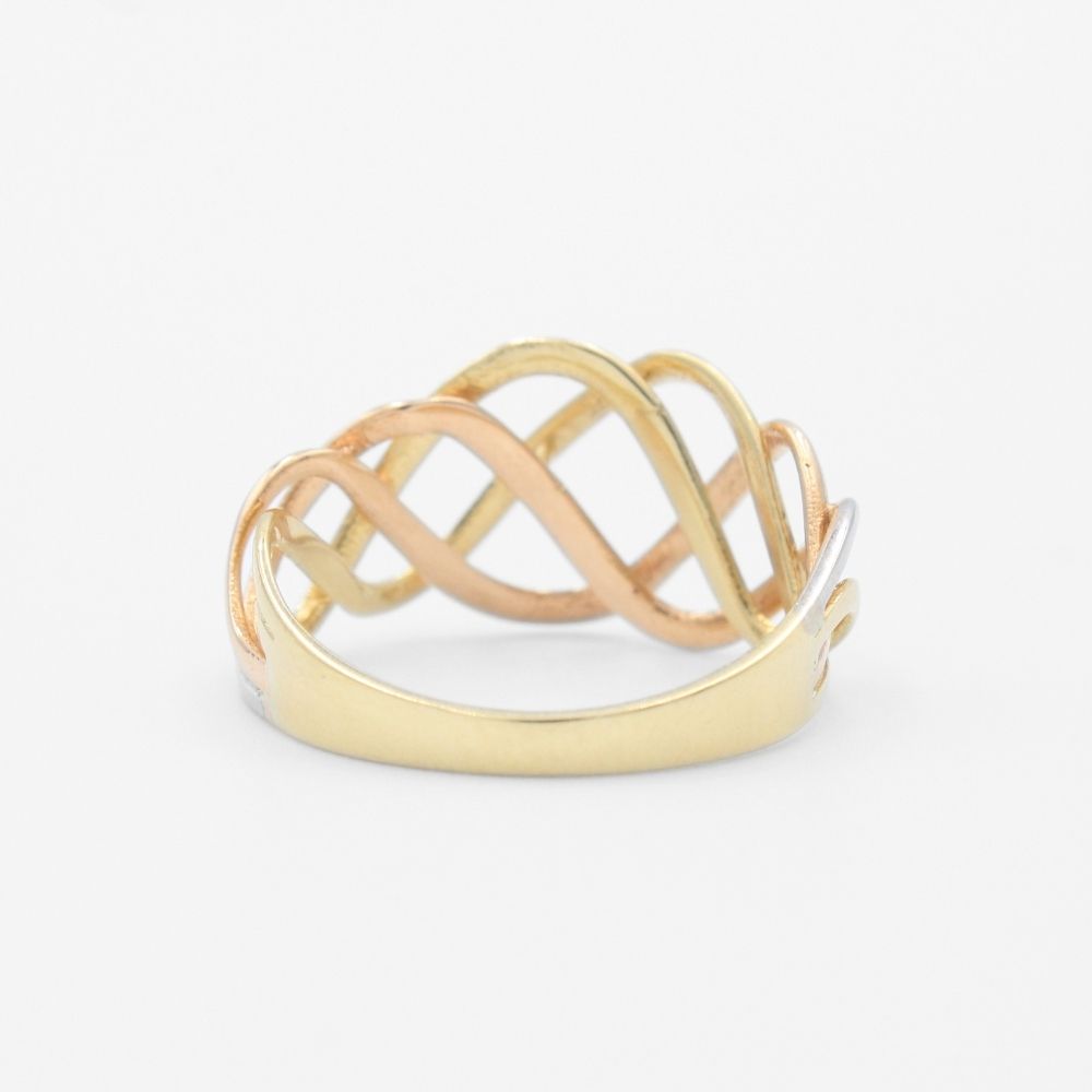 Anillo de Oro 14k Florentino de Diseño Trenzado Especial mod. 9610