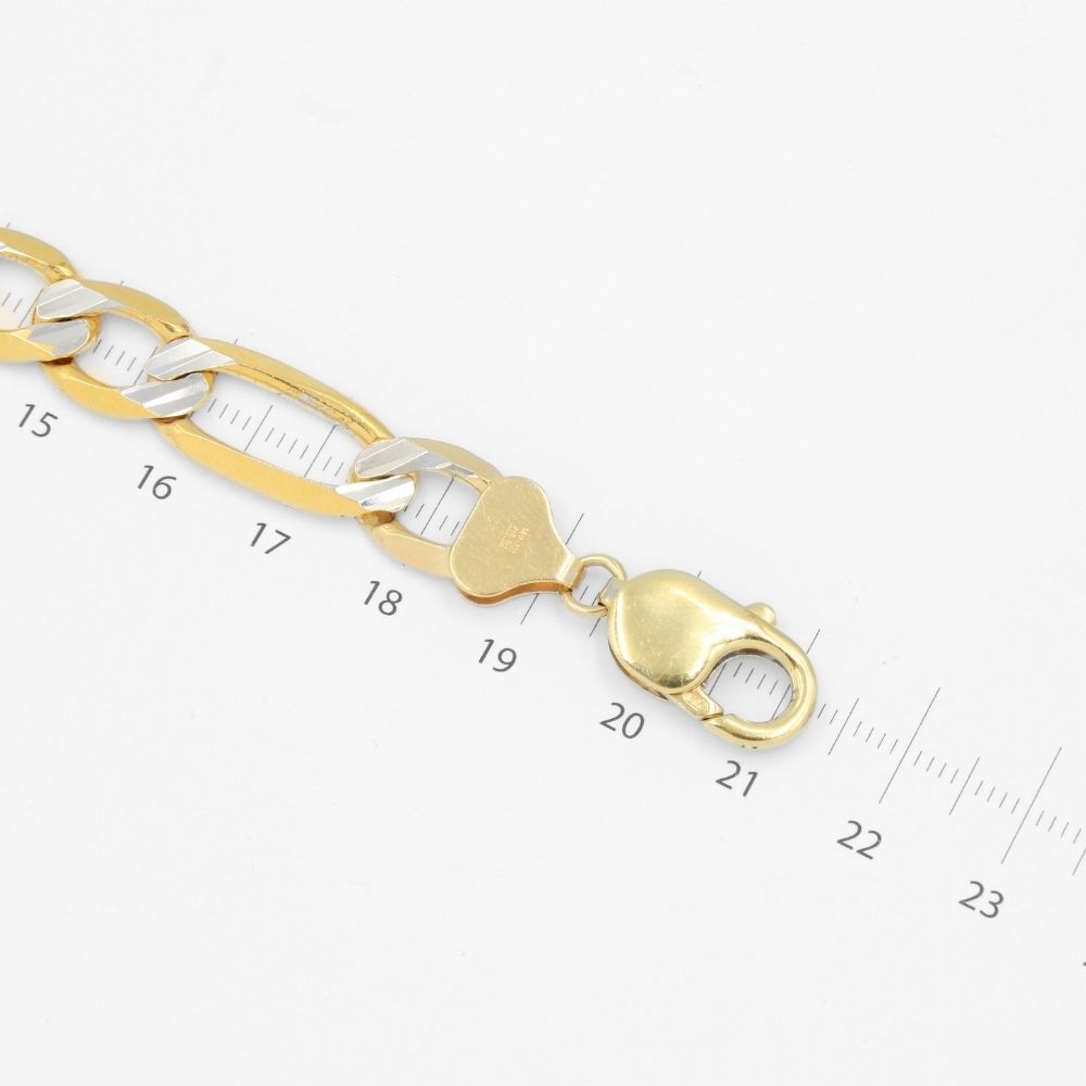 Pulsera de Eslabón Ancho en Tejido Sólido 3x1 Estilo Diamantado mod. 8692