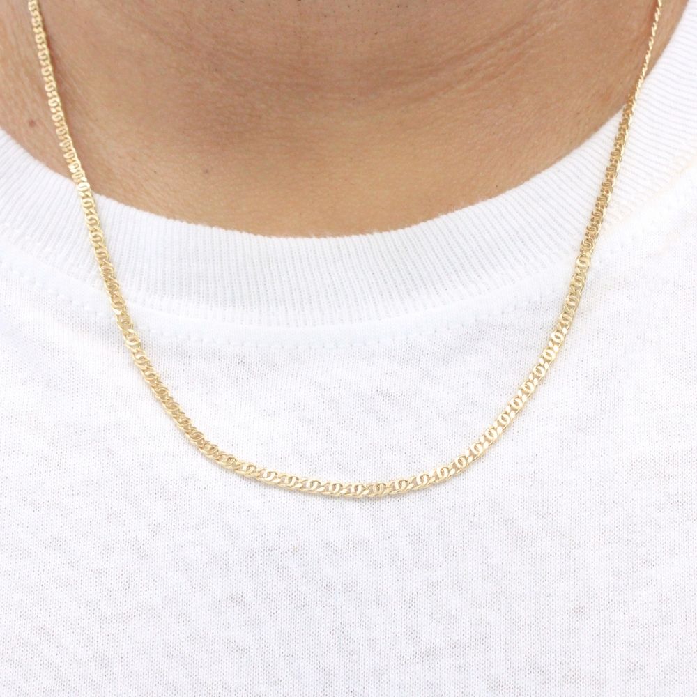 Cadena de Oro 14k Tejido Ojo de Tigre Hueca mod. 9901