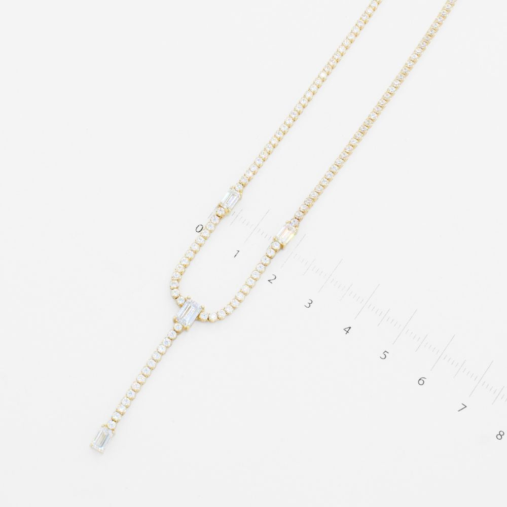 Coordinado de Oro 14k en Tiras Finas Incrustadas de Zirconias Brillantes mod. 9930