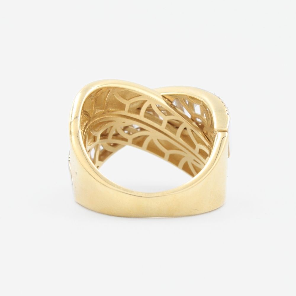 Anillo de Oro 14k Estilo Chunky con Incrustación de Zirconias mod. 9071