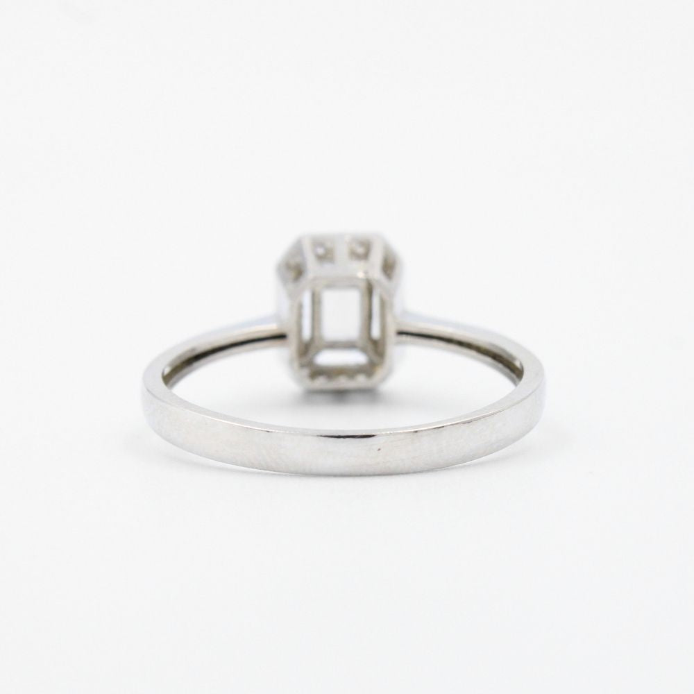 Anillo de Compromiso en Oro 14k Blanco con Zirconia Finas mod. 8951