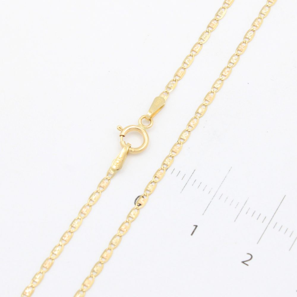 Cadena de Oro 14k Tejido Navaja Delgada mod. 9131