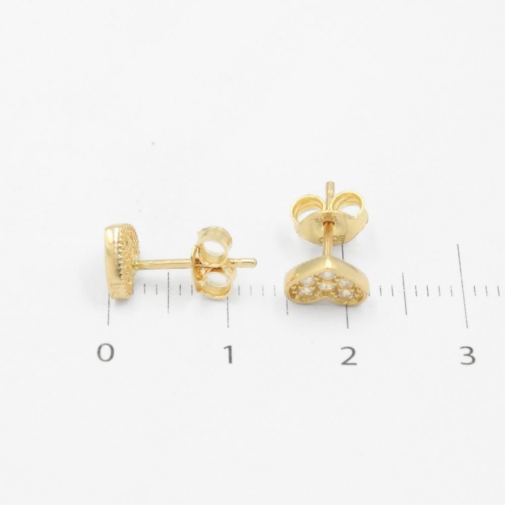 Arete de Oro 14k Corazón con Zirconias mod. 9258