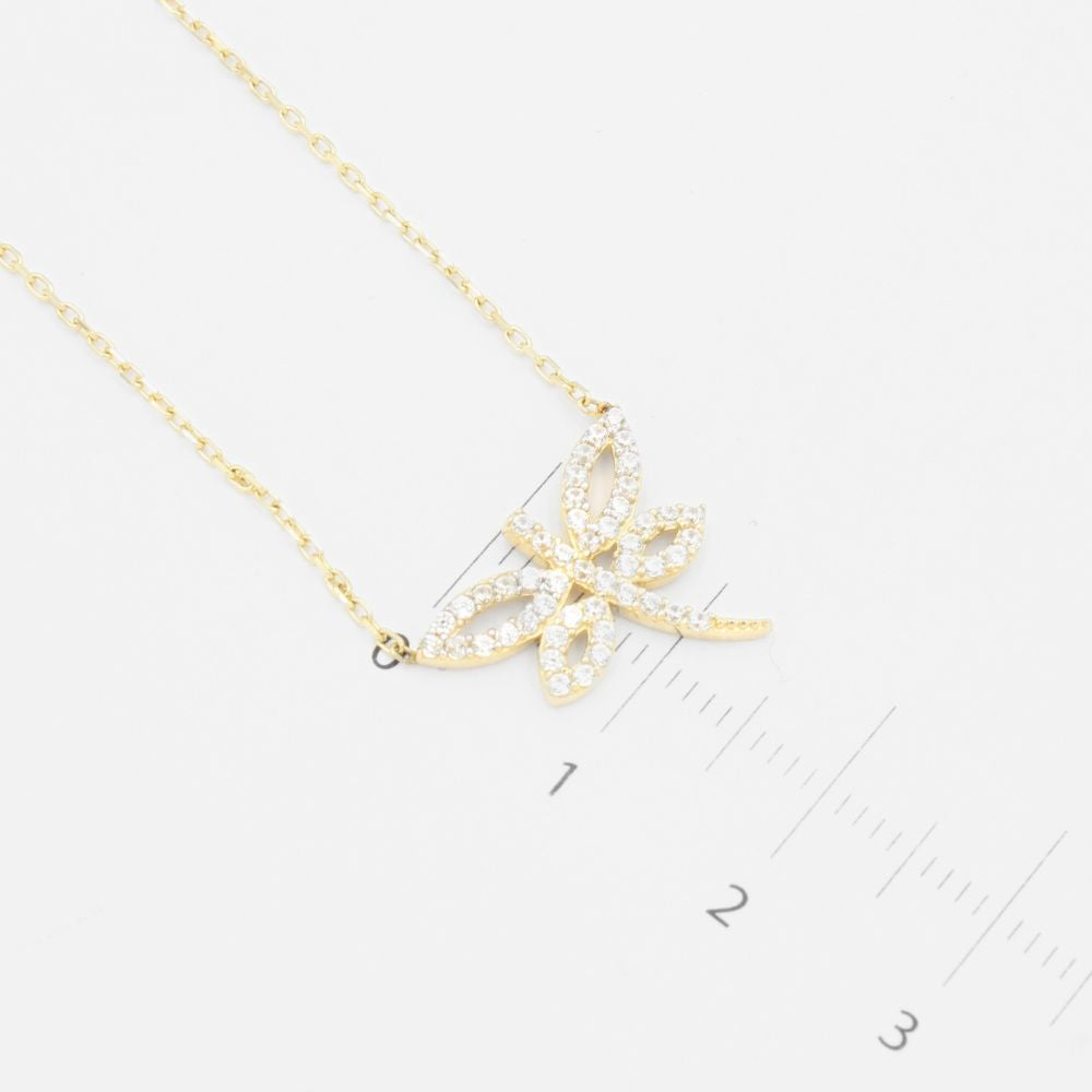 Gargantilla de Oro 14k Libélula con Incrustación de Zirconias mod. 8939