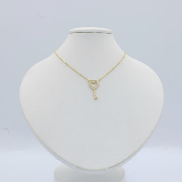 Gargantilla de Oro 14k Llave de Corazón con Zirconias Finas mod. 10067