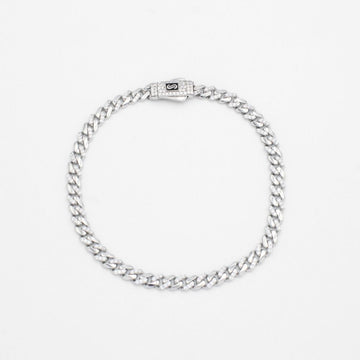 Pulsera Mónaco Chain 14k Modelo Edge de Broche Pavé con Incrustación de Swarovski mod. 9646