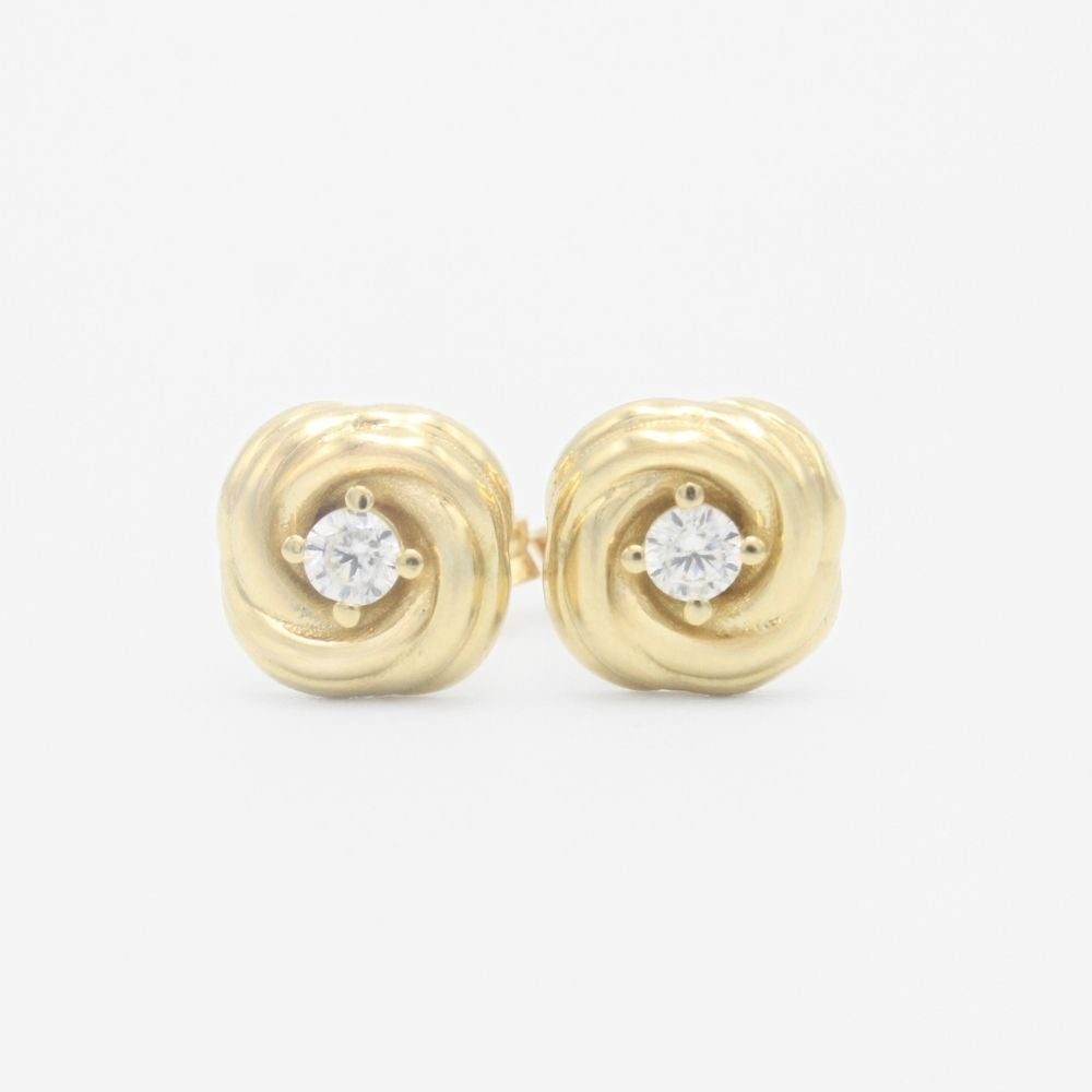 Arete de Oro 14k Rosa con Incrustacion de Zirconia mod. 9352