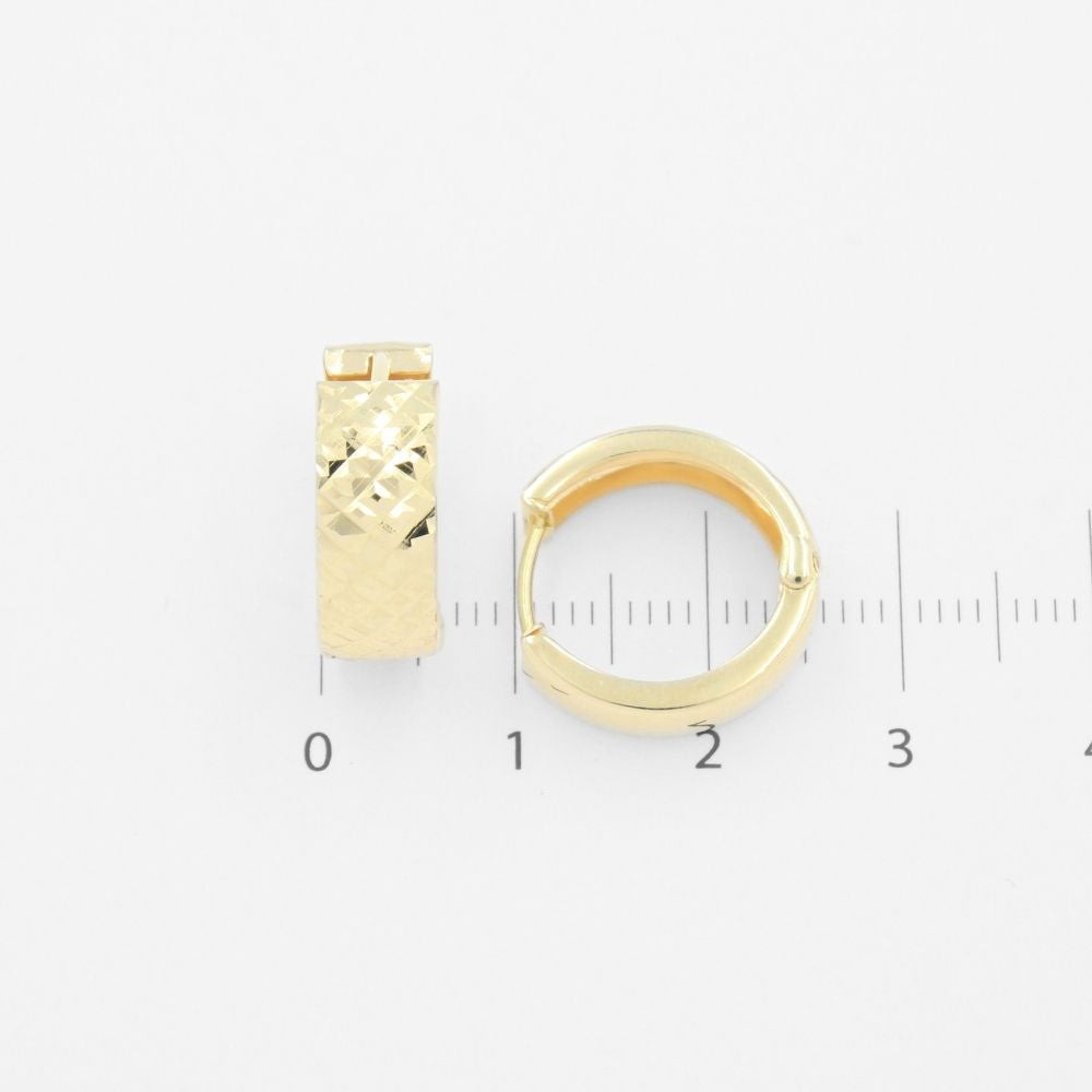 Grapa de Oro 14k Diseño Acanalado con Diamantado Fino mod. 9612