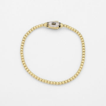 Pulsera Mónaco Chain 14k Modelo Bub Plain Hueco de Broche Pavé Incrustado de Swarovski mod. 9679