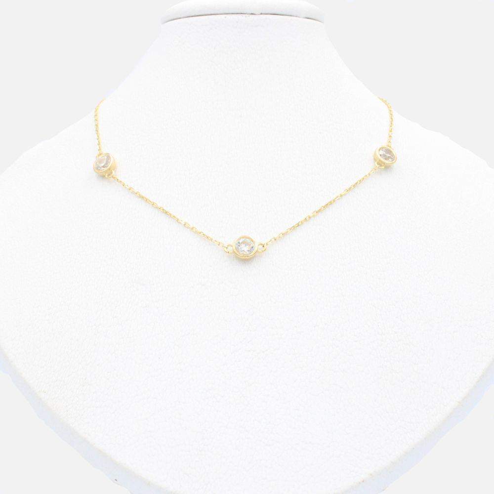 Gargantilla de Oro 14k Diseño de  Punto de Luz mod. 9818