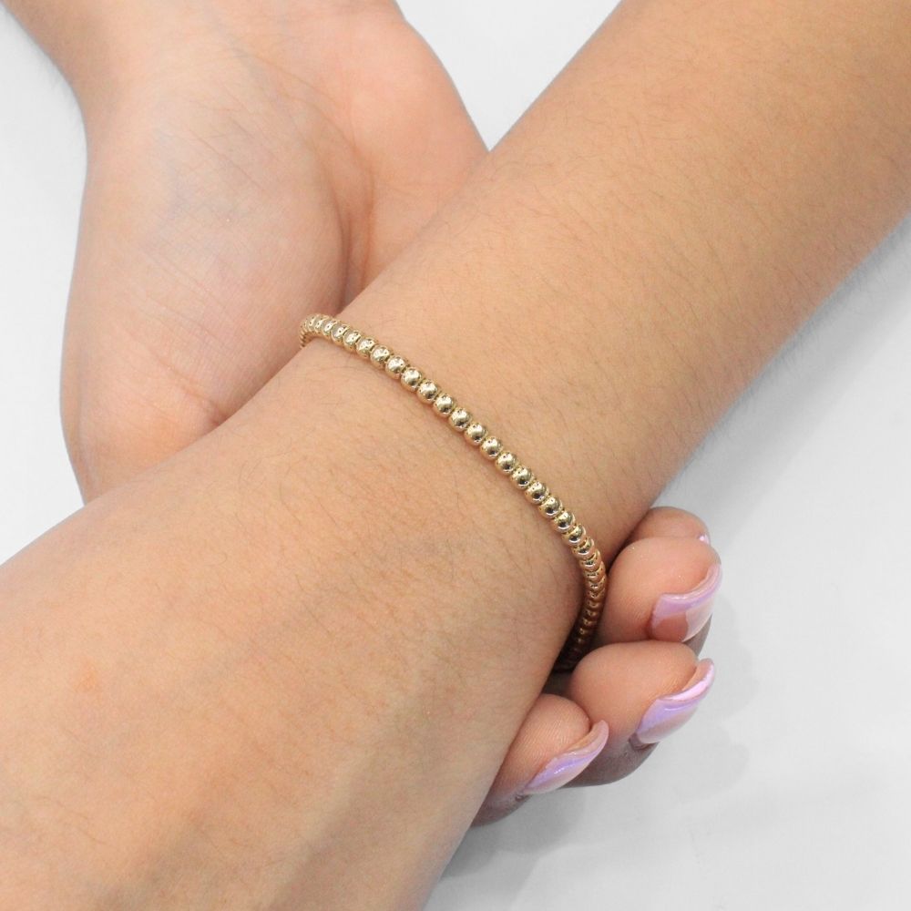 Pulsera Mónaco Chain 14k Modelo Bub Plain Hueco de Broche Pavé Incrustado de Swarovski mod. 9679