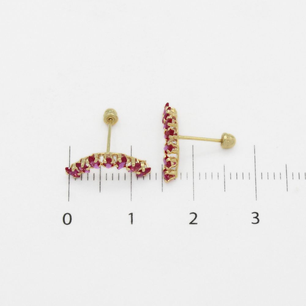 Broquel 10k con Diseño de Tiara Incrustado de Zirconias Mod. 9835