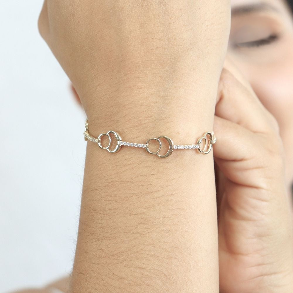 Pulsera de Oro 14k Eclipse con Zirconias mod. 3901