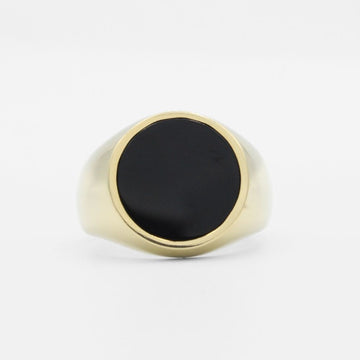 Anillo de Oro 14k Diseño Circular con Onix mod. 9916