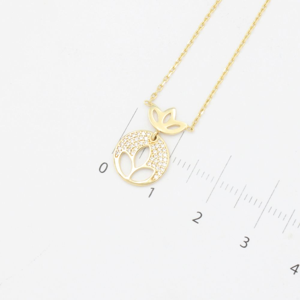 Gargantilla de Oro 14k Diseño de Flor de Loto mod. 9791