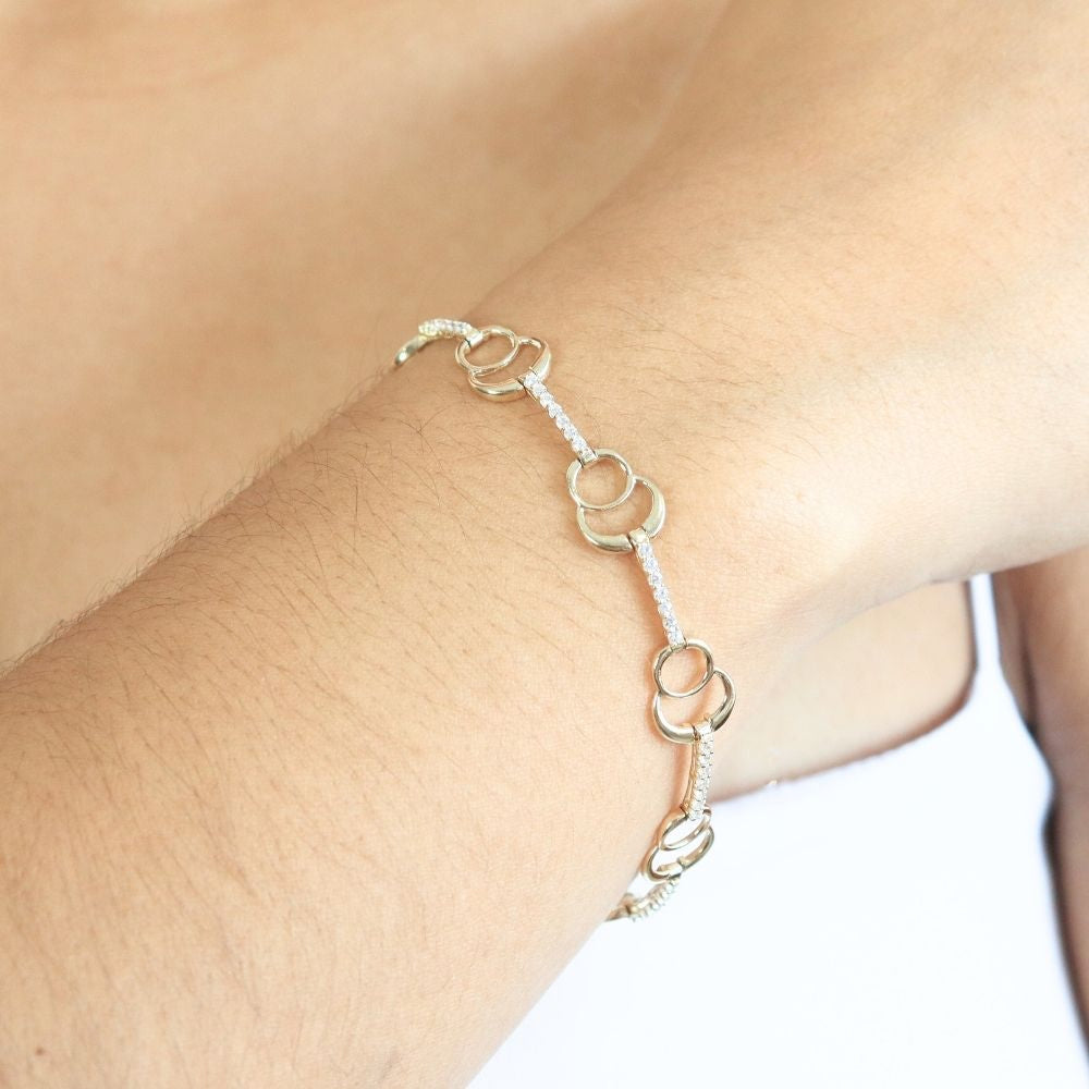 Pulsera de Oro 14k Eclipse con Zirconias mod. 3901
