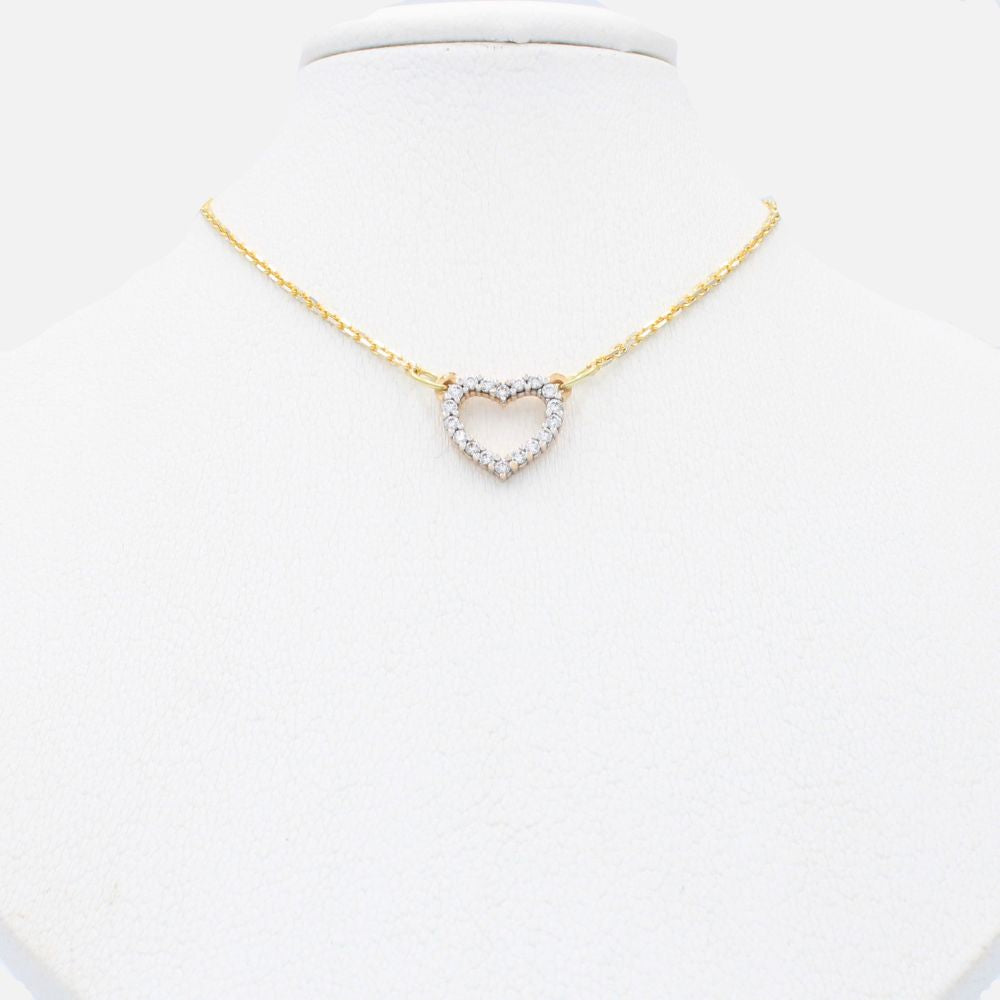 Gargantilla de Oro 14k Diseño de Corazón con Zirconias mod. 9792