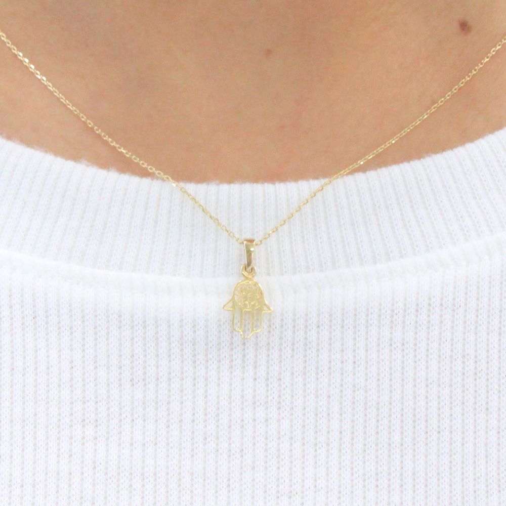 Gargantilla de Oro 14k Mano de Fatima mod. 9819