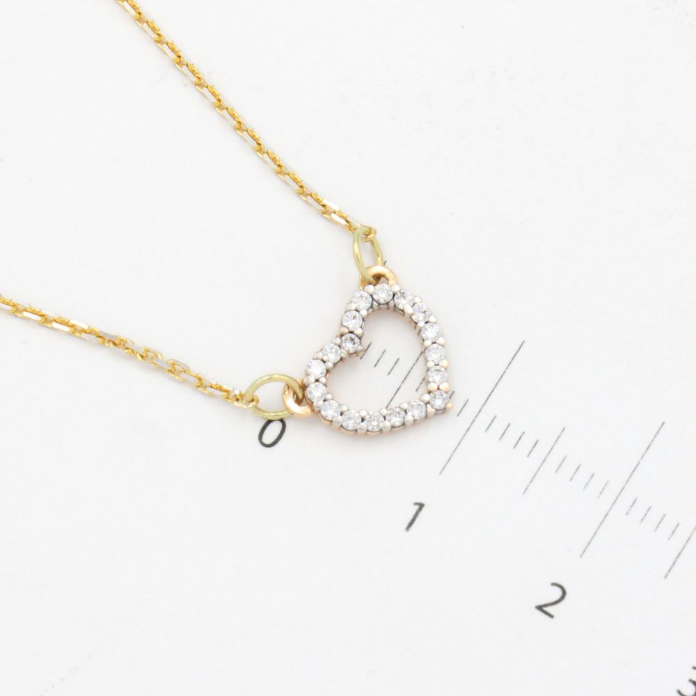 Gargantilla de Oro 14k Diseño de Corazón con Zirconias mod. 9792