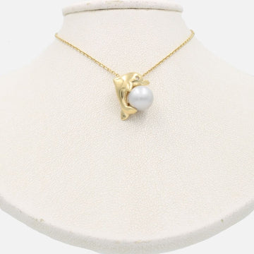 Gargantilla de Oro 14k con Delfín y Perla Negra mod. 8573