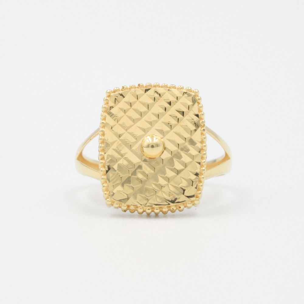 Coordinado de Oro 14k Diseño de Cuadro Diamantado Hueco mod. 8592