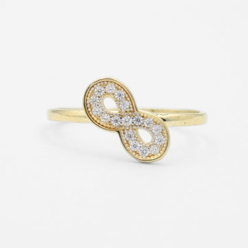 Anillo de Oro 14k Infinito Incrustado con Zirconias mod. 8770