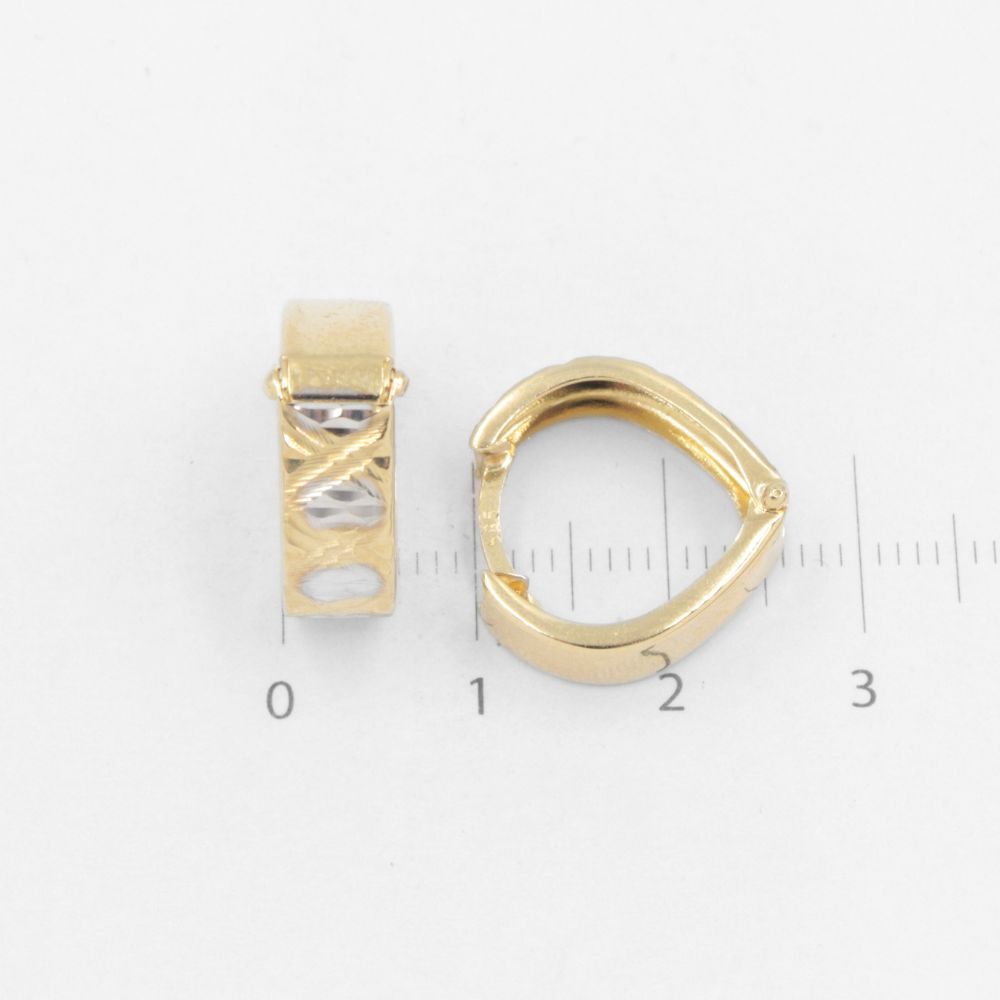 Grapa de Oro 14k con Forma Corazón y Diseño Diamantado mod. 8338