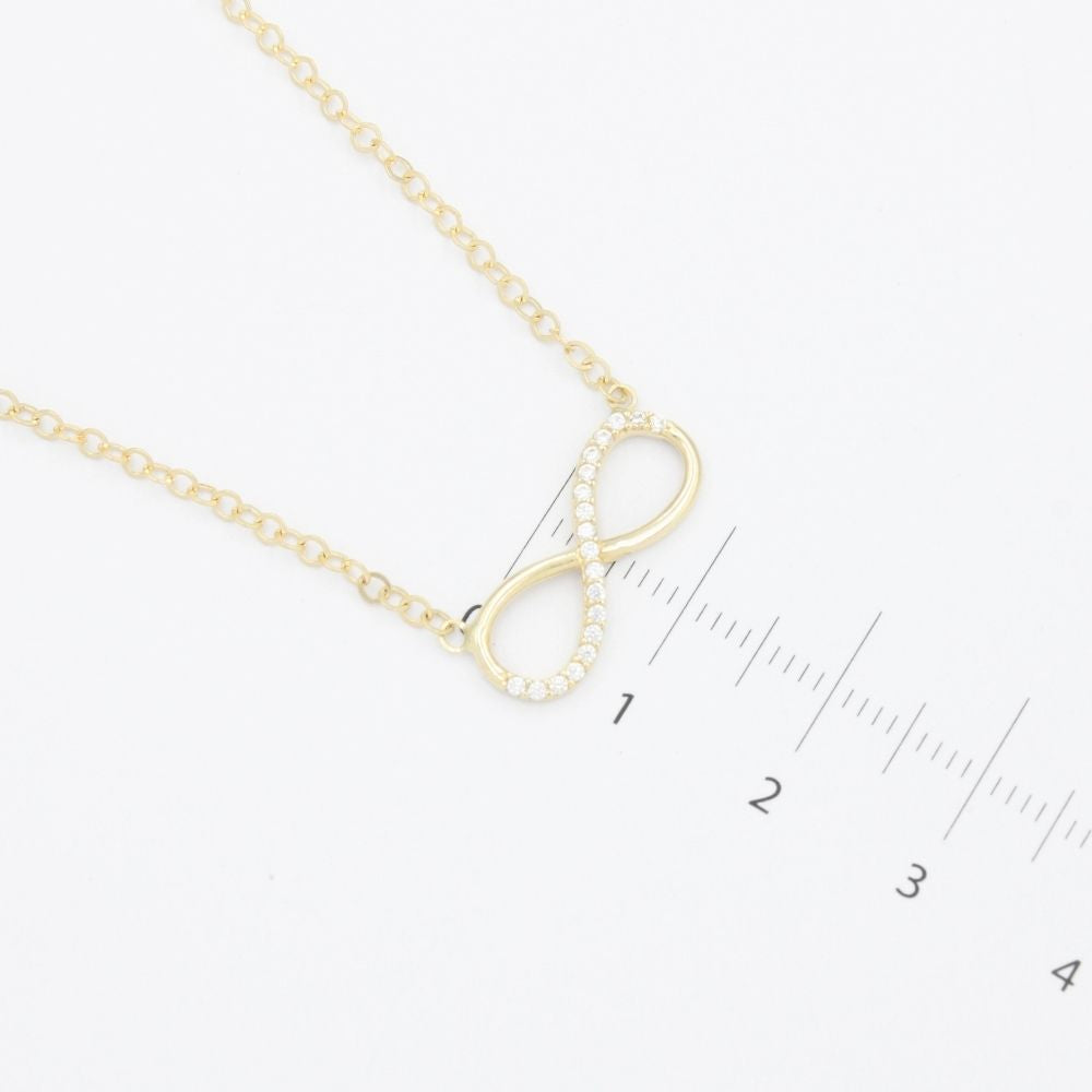 Gargantilla de Oro 14k Infinito Semi Incrustado con Zirconias Finas mod. 9629