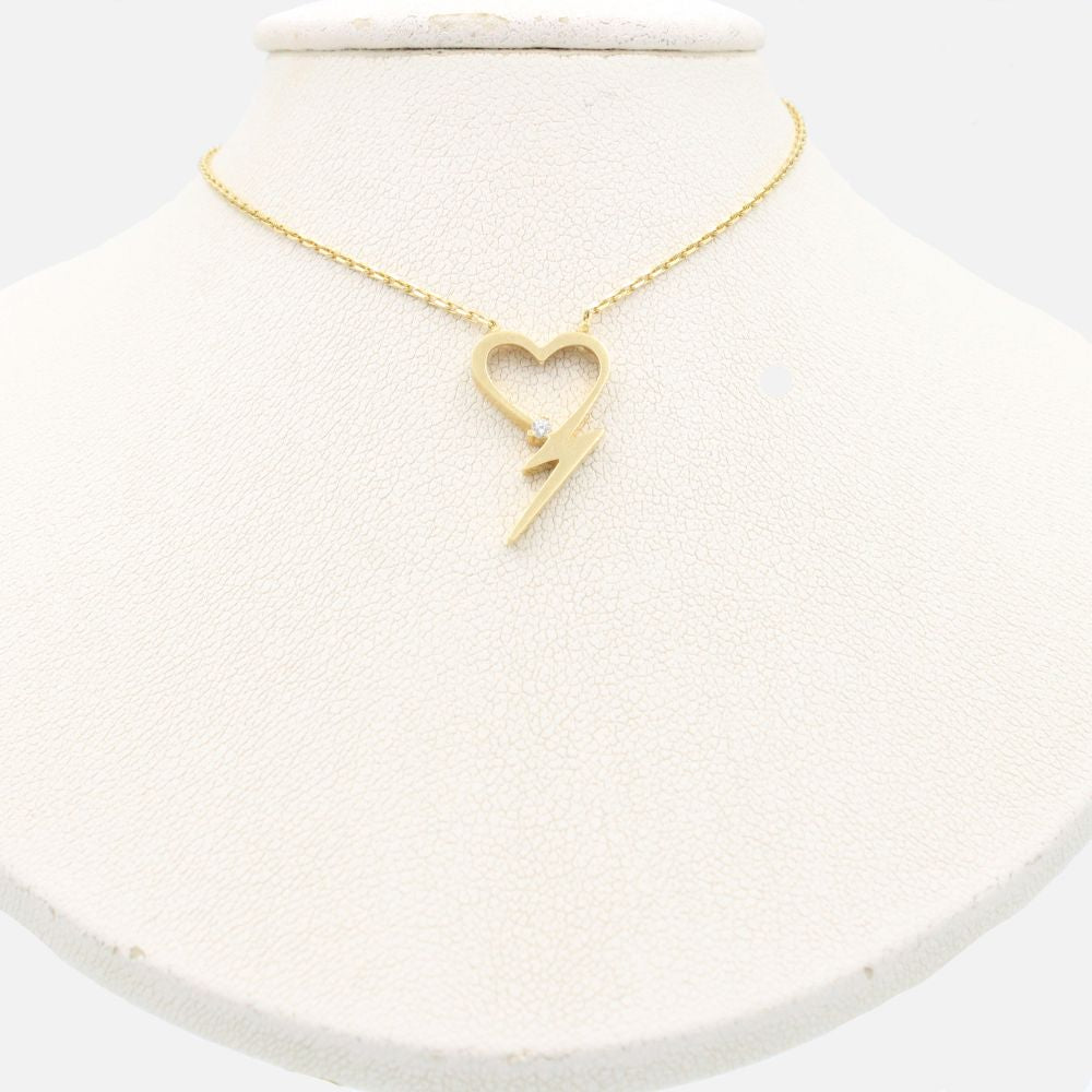 Gargantilla de Oro 14k Corazón con Rayo mod. 8940