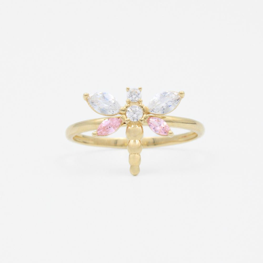 Anillo de Oro 14k con Diseño de Libélula mod. 9250