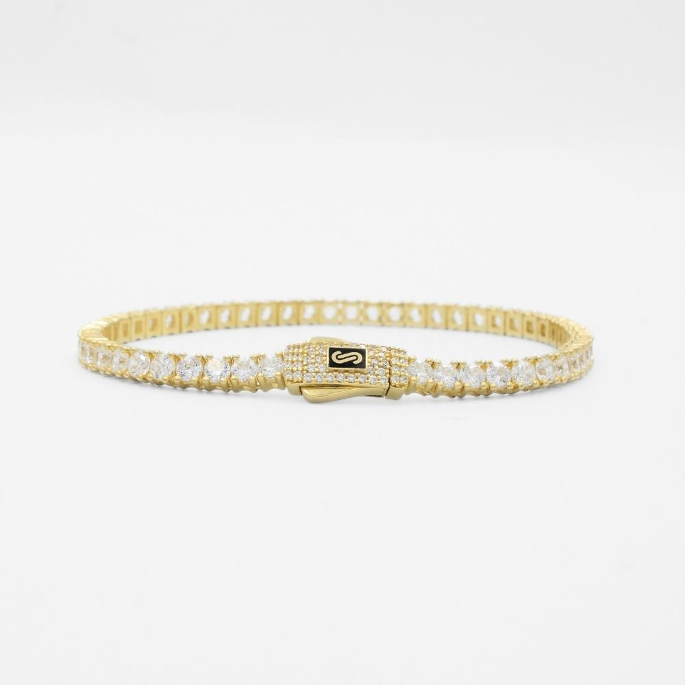 Pulsera Mónaco Chain 14k Modelo Agua No. 1 con Incrustación Swarovski mod. 9677