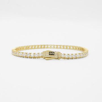Pulsera Mónaco Chain 14k Modelo Agua No. 1 con Incrustación Swarovski mod. 9677