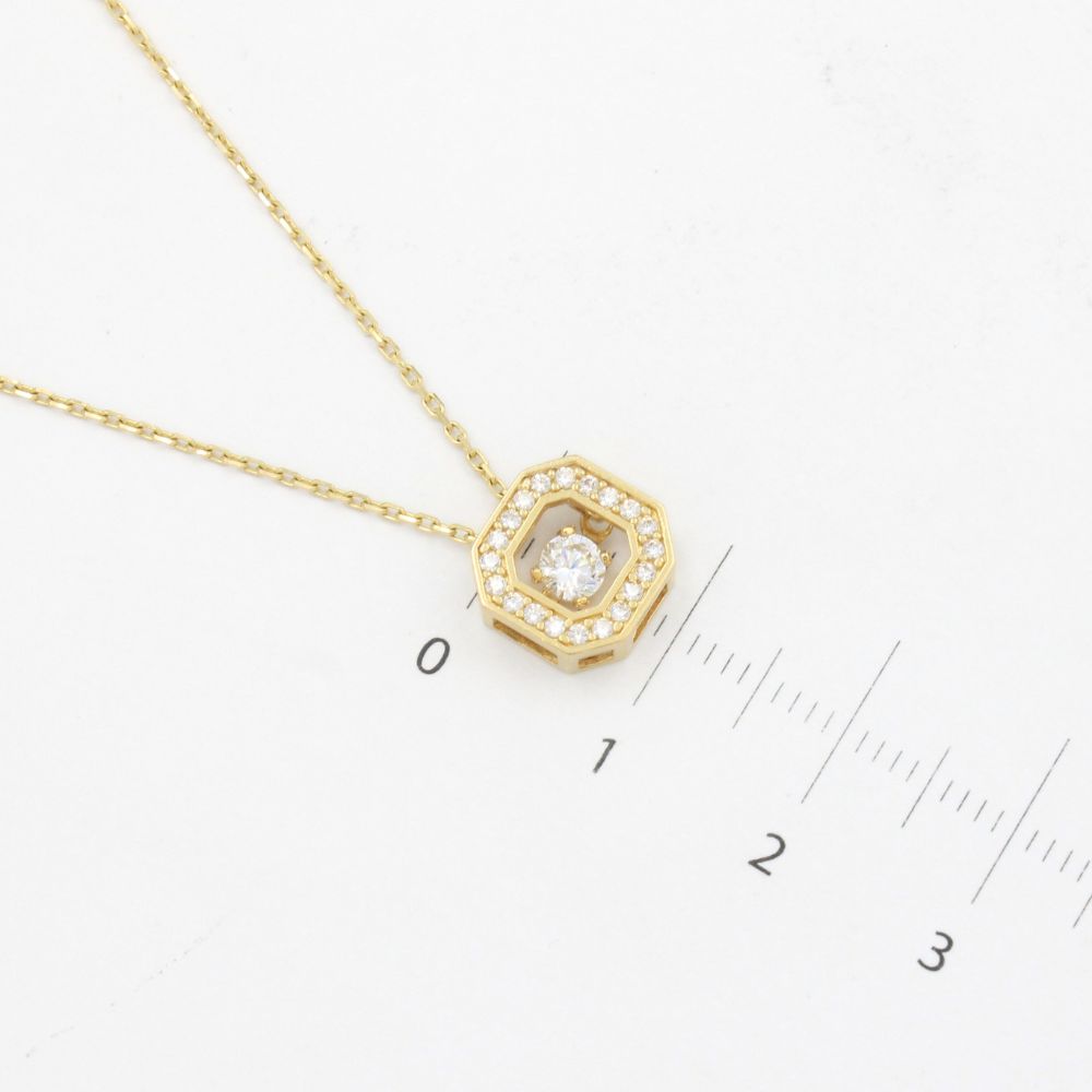 Gargantilla de Oro 14k Diseño Cuadrado con Incrustación de Zirconias mod. 9793