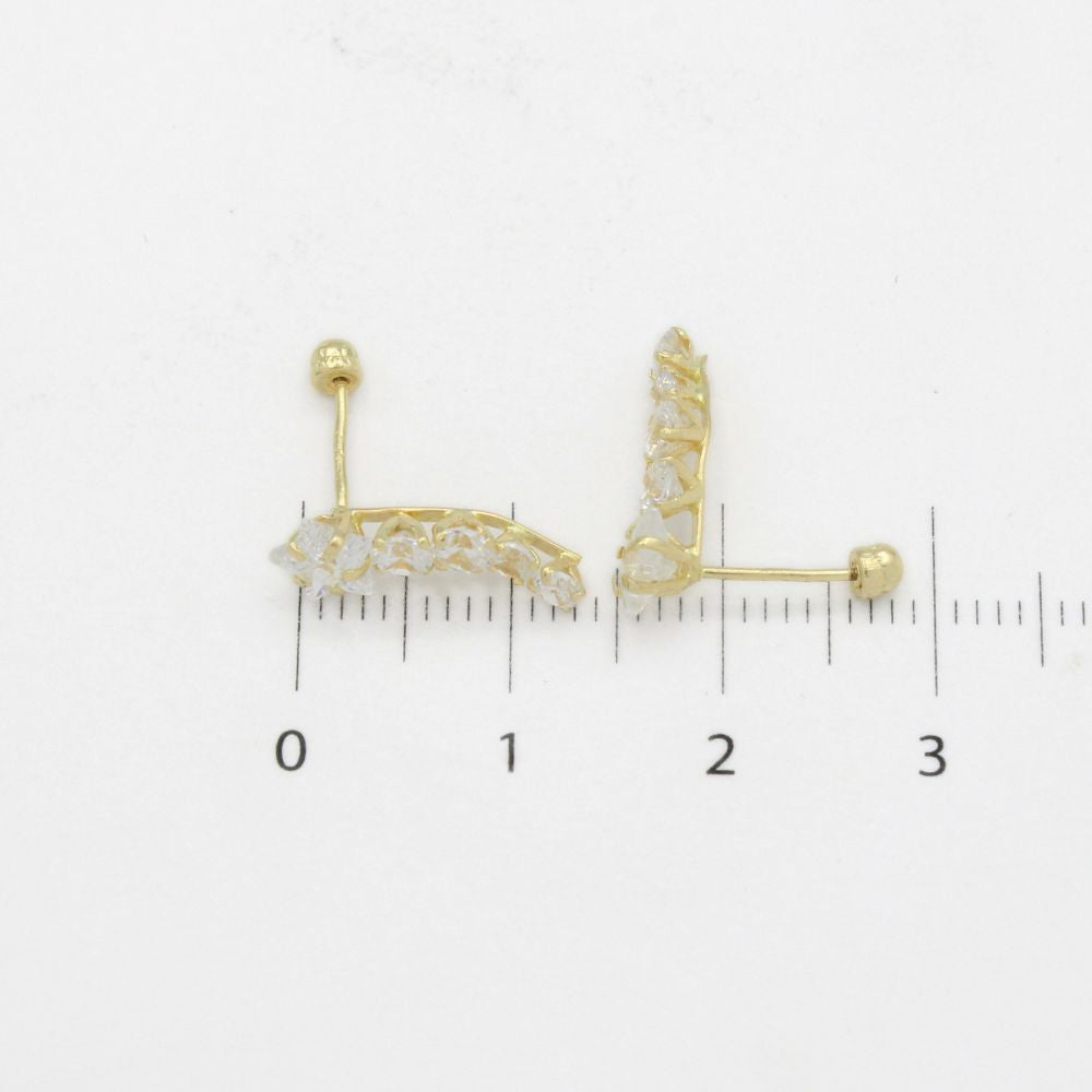 Broquel 10k Estrella Fugaz Incrustada de Zirconias Mod. 9837