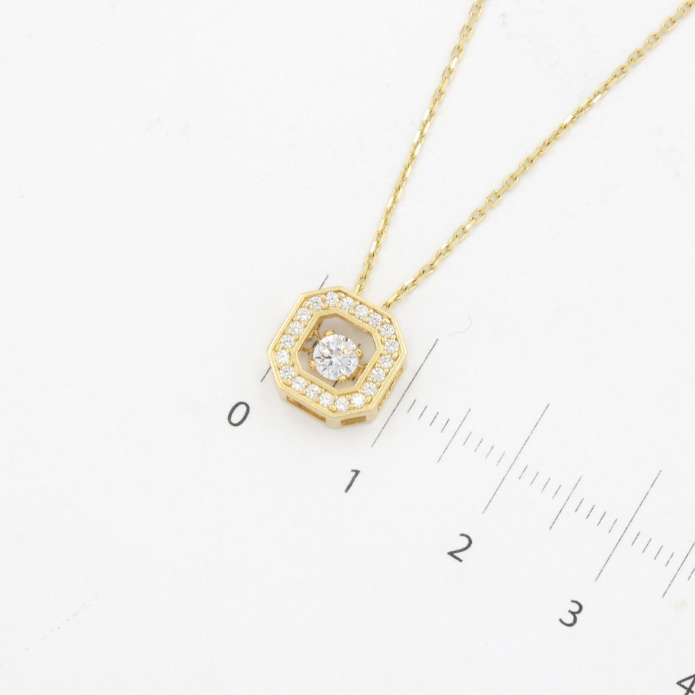 Gargantilla de Oro 14k Diseño Cuadrado con Incrustación de Zirconias mod. 9793