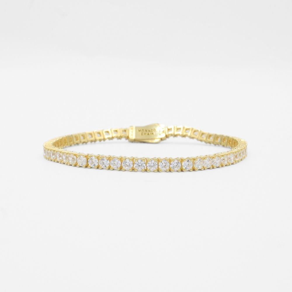 Pulsera Mónaco Chain 14k Modelo Agua No. 1 con Incrustación Swarovski mod. 9677